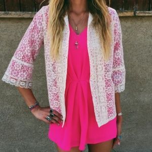 Vintage 60s Bohemian Lace Button Up Blouse S/M